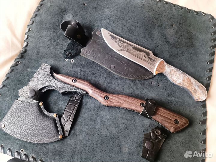 Нож Топор Сумка натуральная кожа
