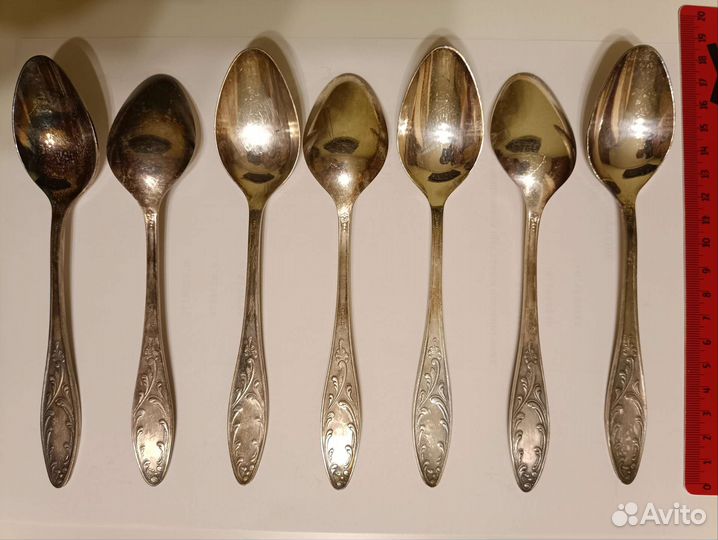 Ложки вилки ножи СССР мельхиор мнц позолота