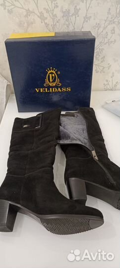 Сапоги женские, замшевые