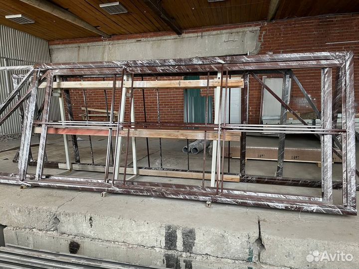 Откатные ворота каркас собственного производства