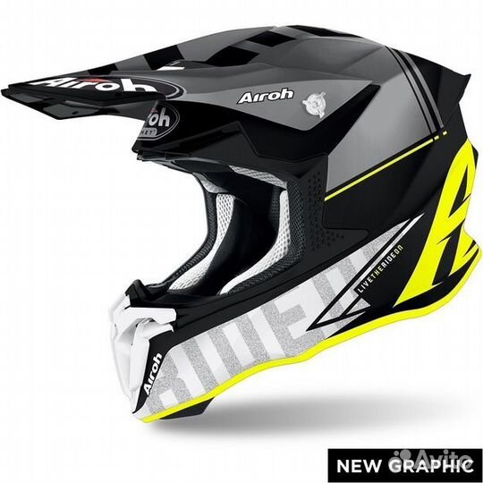 Кроссовый шлем airoh twist 2.0 tech yellow matt