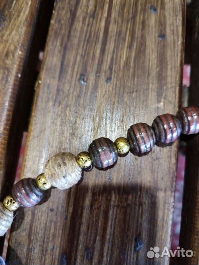 Оригинальные текстильные бусы ручной работы