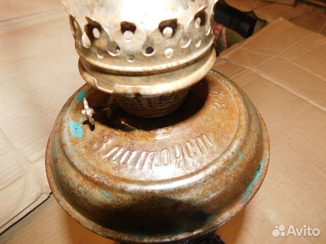 Настольная керосиновая лампа клеймо Златоуст