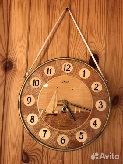 Настенные часы Маяк СССР парусник дерево