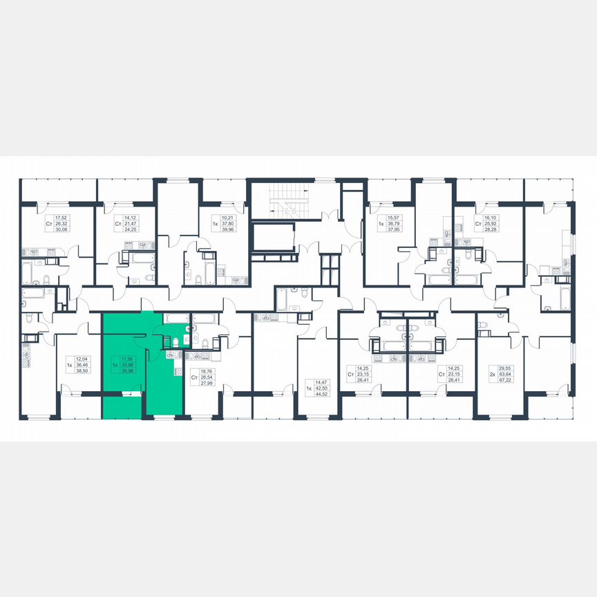1-к. квартира, 33,9 м², 9/9 эт.