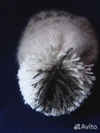 Шапка детская с помпоном из собачьей шерсти