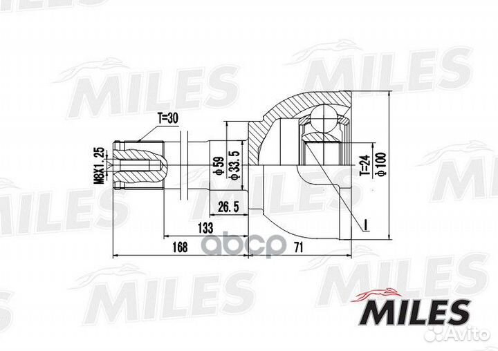 ШРУС toyota land cruiser 4.2/4.5 98- нар. GA20486