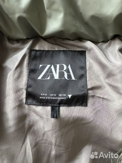 Куртка Zara женская. Пуховик оверсайз укороченный