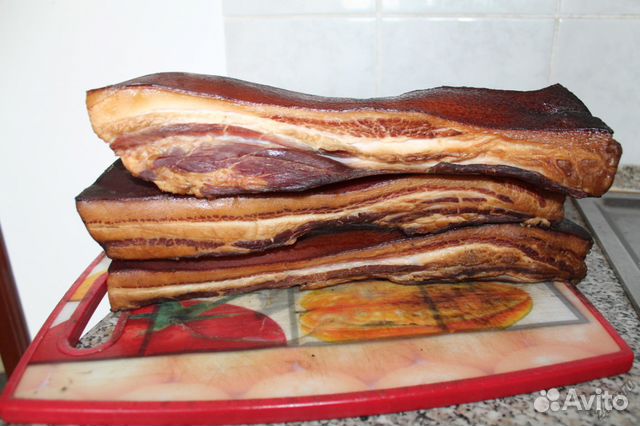 Домашнее копченое сало,ушки,мясо