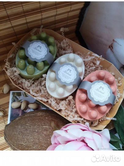 Массажное мыло. Мыло скраб ручной работы с люфой