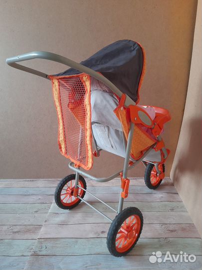 2в1 Большая игрушечная коляска + кукла с одеждой