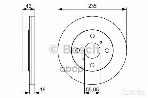 Диск тормозной перед 0986479S46 Bosch