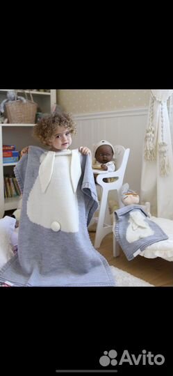 Плед детский вязаный ручная работа