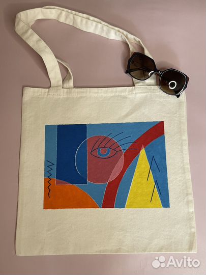 Сумка тканевая шоппер пляжная ручная роспись