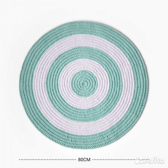 Двуцветный коврик из трикотажной пряжи 80см