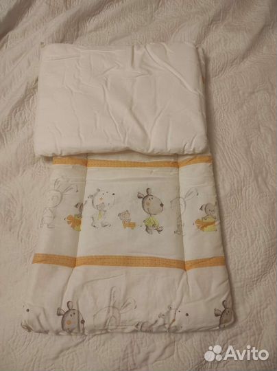 Матрасик и подушка в коляску