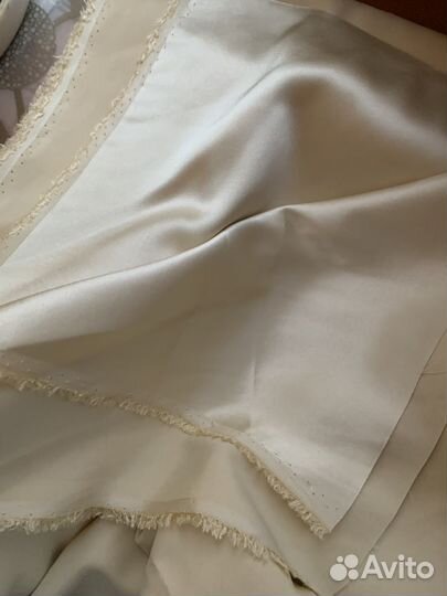 Ткань натуральный шелк италия бежевый