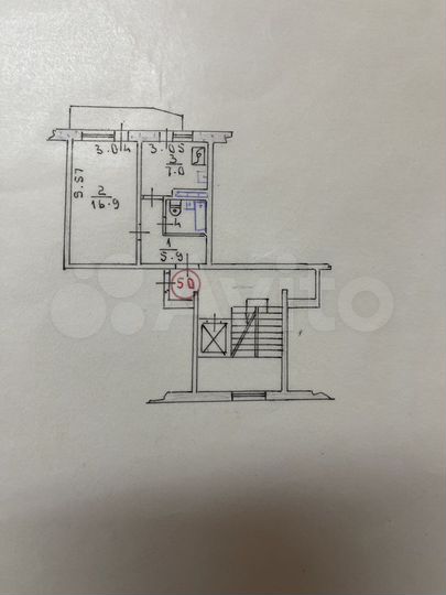 1-к. квартира, 40 м², 3/9 эт.