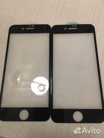 Стекло защитное для iPhone 7 и 8 белое и чёрное