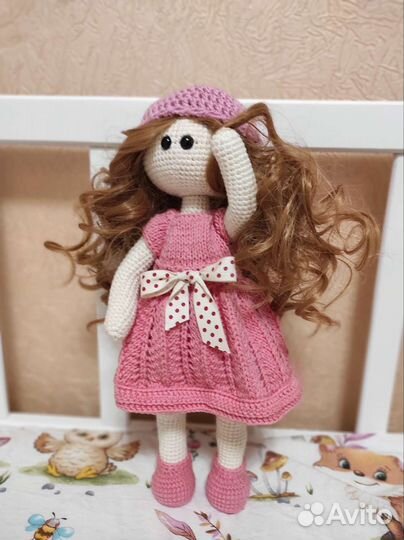 Кукла Тильда вязанная игрушка крючком