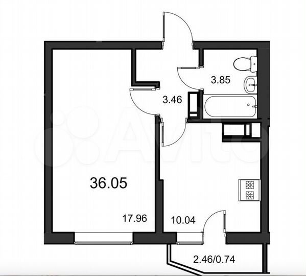 1-к. квартира, 36,5 м², 11/12 эт.