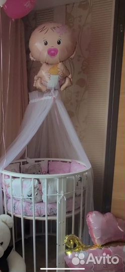 Детская кроватка трансформер круглая