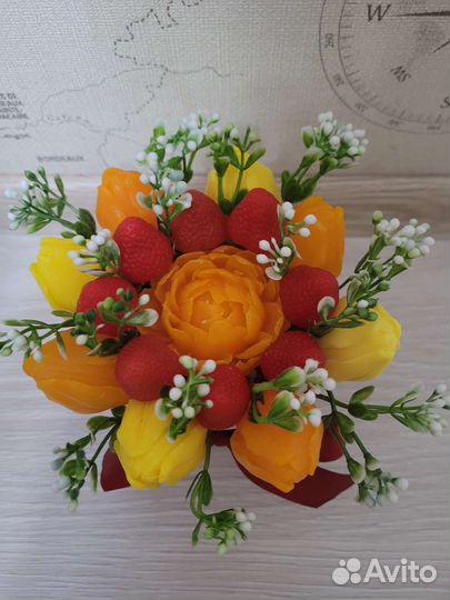 Букет цветов из мыла. Ручной работы