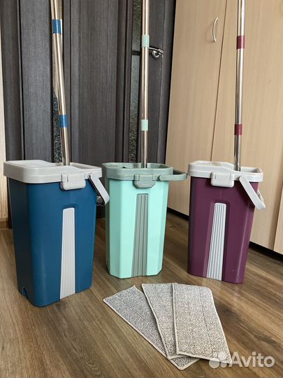 Швабра с ведром и отжимом новая