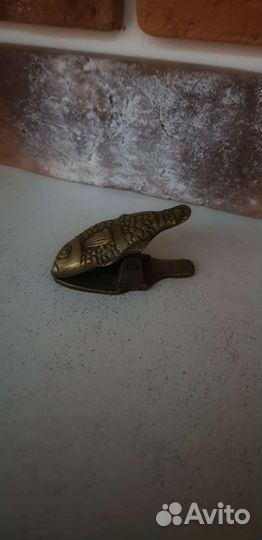 Зажим для бумаги денег визиток латунь