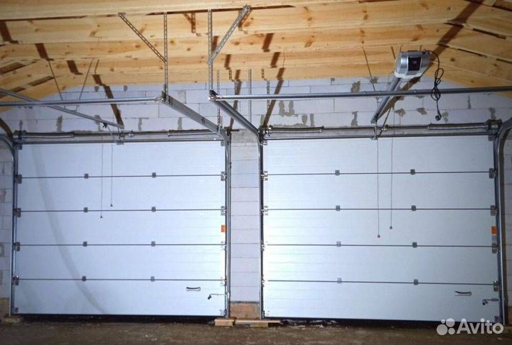 Гаражные ворота S-гофр темный дуб