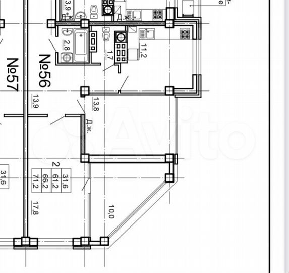 2-к. квартира, 71,2 м², 7/8 эт.