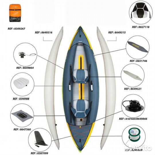 Байдарка каяк надувной itiwit (Decathlon)