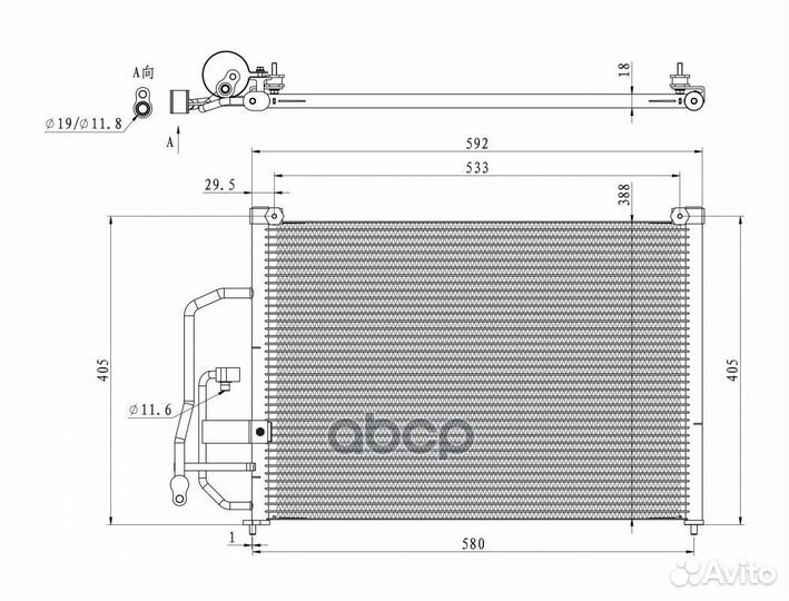 Радиатор кондиционера Daewoo Lanos 1.4-1.6 97 1