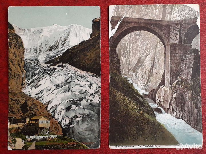 Открытки старинные, Швейцария, 3 шт., цена за все