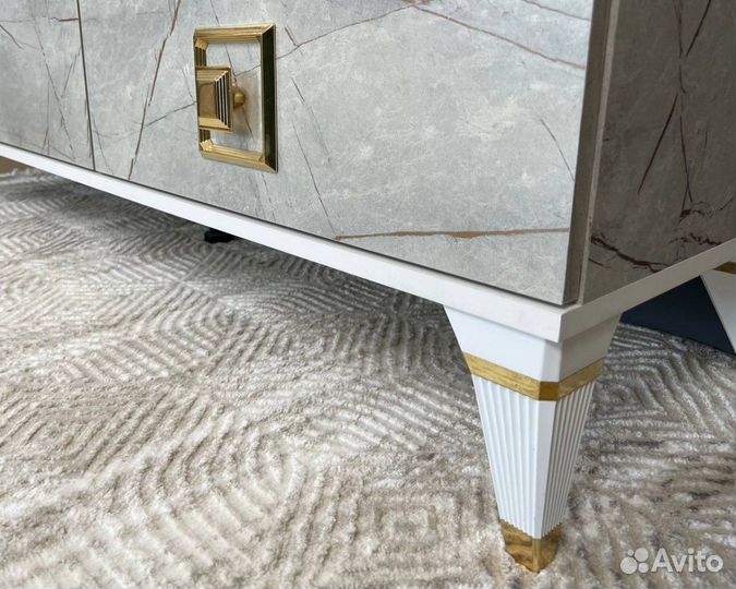 Комод-Тумба Oskar 1,5м Белый/Каспий светлый