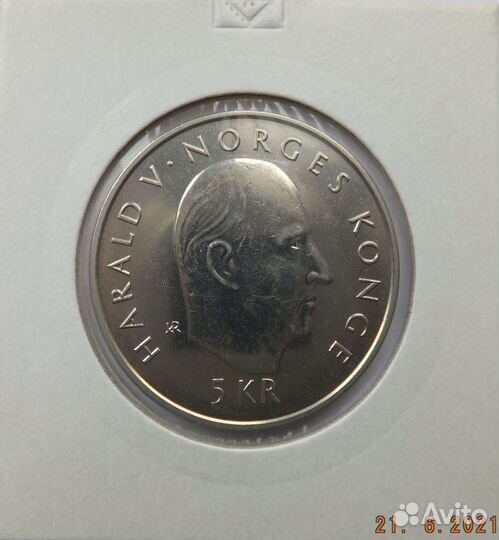 Норвегия 5 крон 1995 год