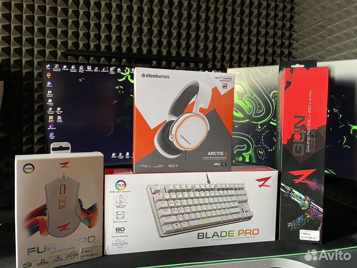 Игровой комплект для пк (клвиатура,мышка,наушники