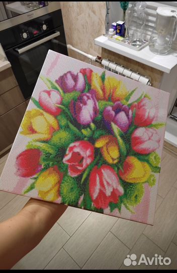 Алмазная мозайка картины и часы