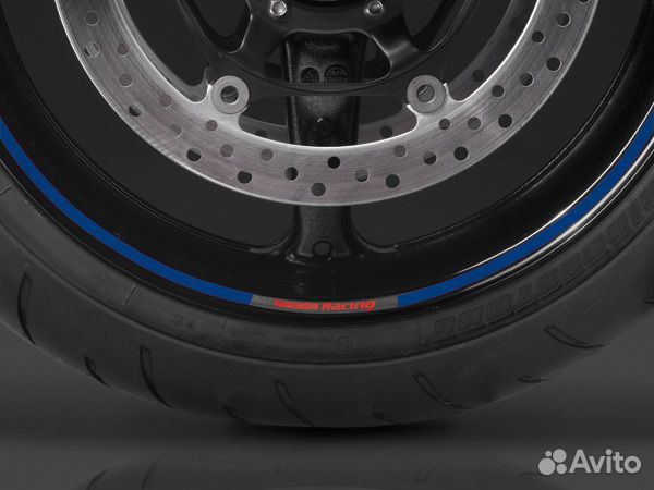 Наклейка IXS на колесный диск светоотражающая син