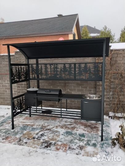 Мангал с крышей