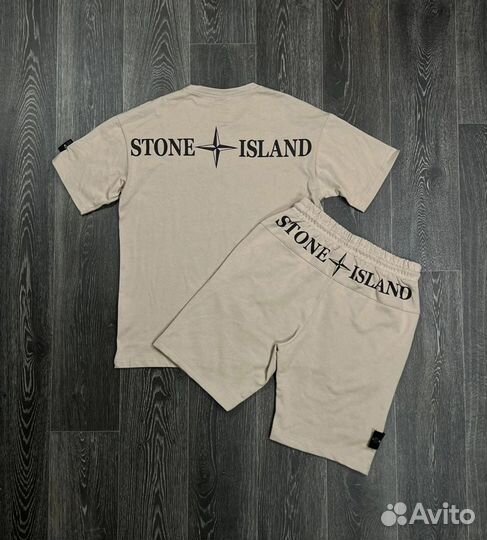 Костюм футболка и шорты stone island