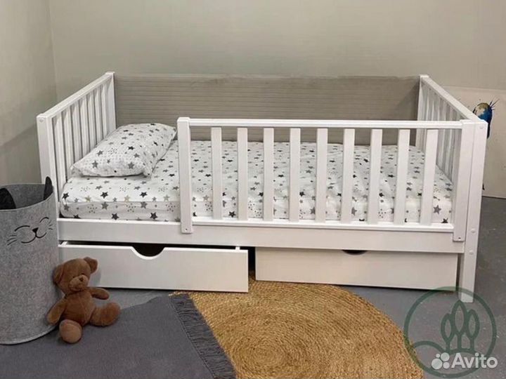 Детская кровать Классика с мягкой спинкой от 3 лет