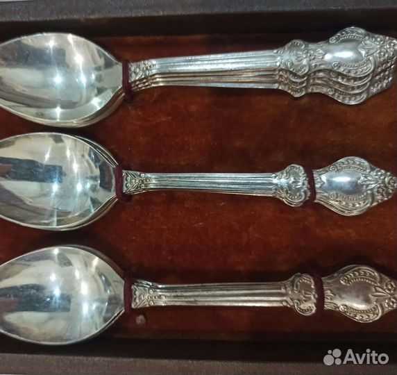 Мельхиоровые чайные ложки Роза СССР