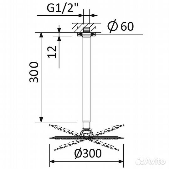 Верхний душ Cezares Czr CZR-B-tddr-30/30-NOP Черный матовый