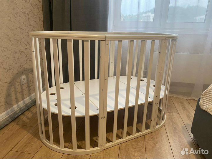 Детская кроватка трансформер круглая
