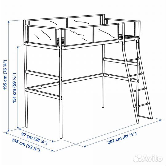 Кровать чердак IKEA vitval