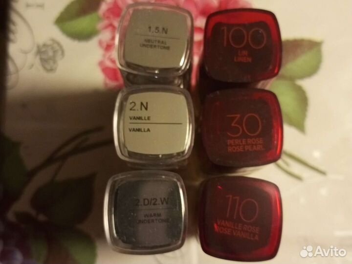 Пудра и тональный крем помады, консилер