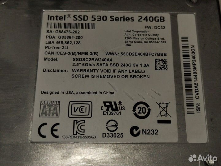 Intel ssd 240 Gb