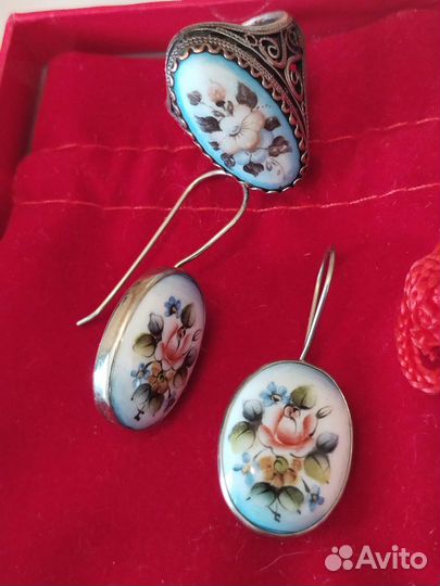 Винтажный комплект Ростовская финифть