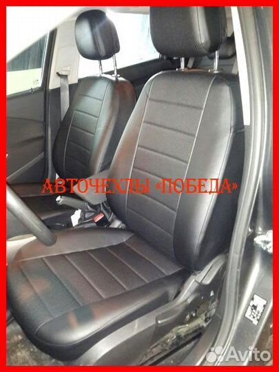 Чехлы Opel Astra J из экокожи чёрные Классика